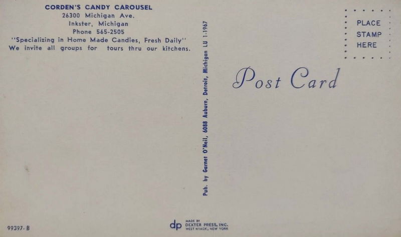 Cordens Candy Carousel - Vintage Postcard